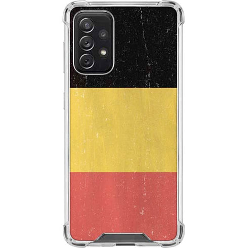 Belgium Flag Distressed Galaxy A72 5G Clear Case